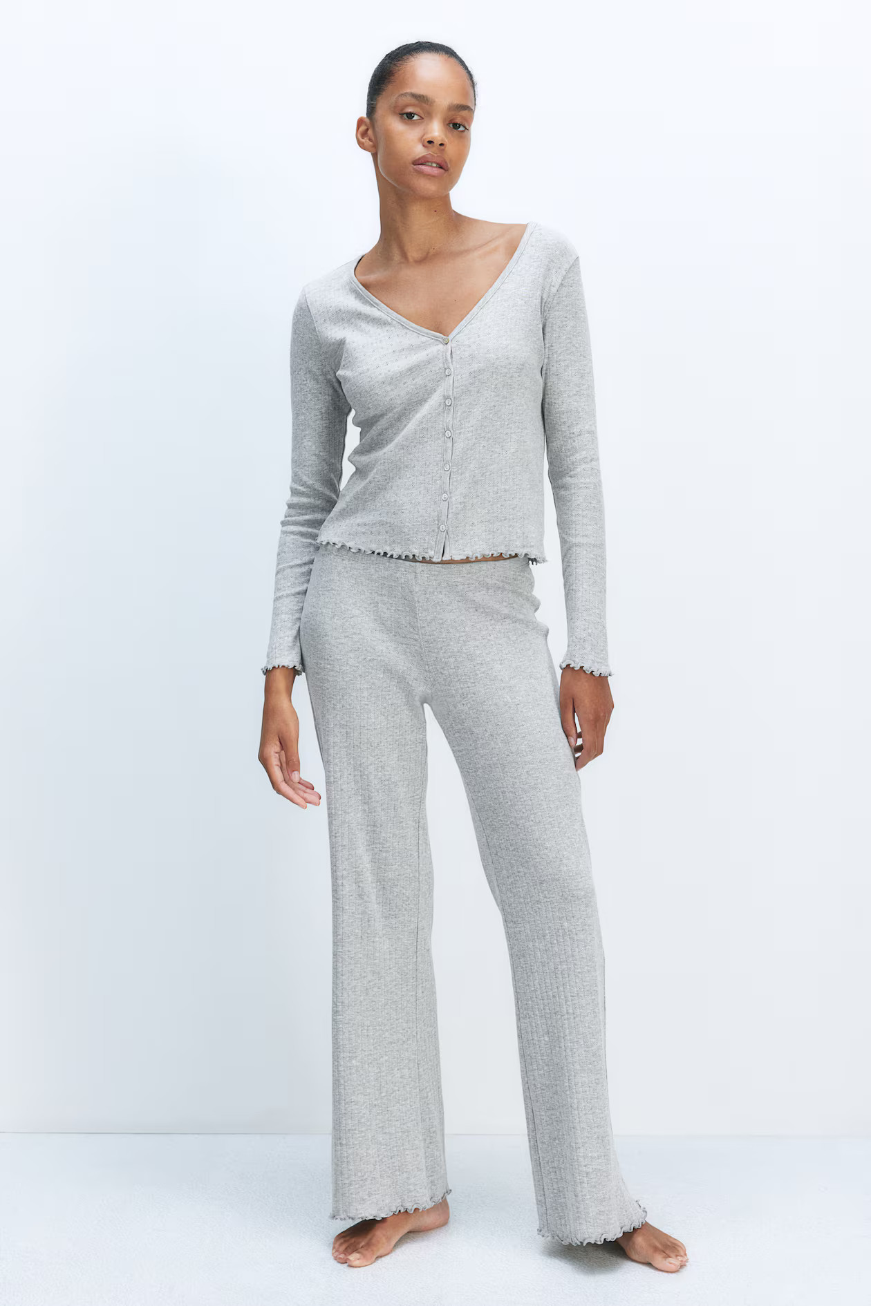 Pointelle jersey pyjamas | H&M (UK, MY, IN, SG, PH, TW, HK)