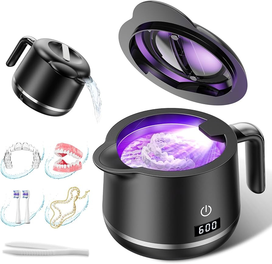Ultrasonic Retainer Cleaner Machine - 45kHz Ultrasonic Cleaner - 200ML Mouth Guard & Denture Clea... | Amazon (US)