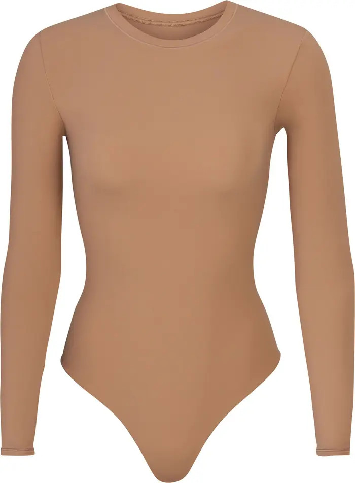 SKIMS Fits Everybody Long Sleeve Thong Bodysuit | Nordstrom | Nordstrom