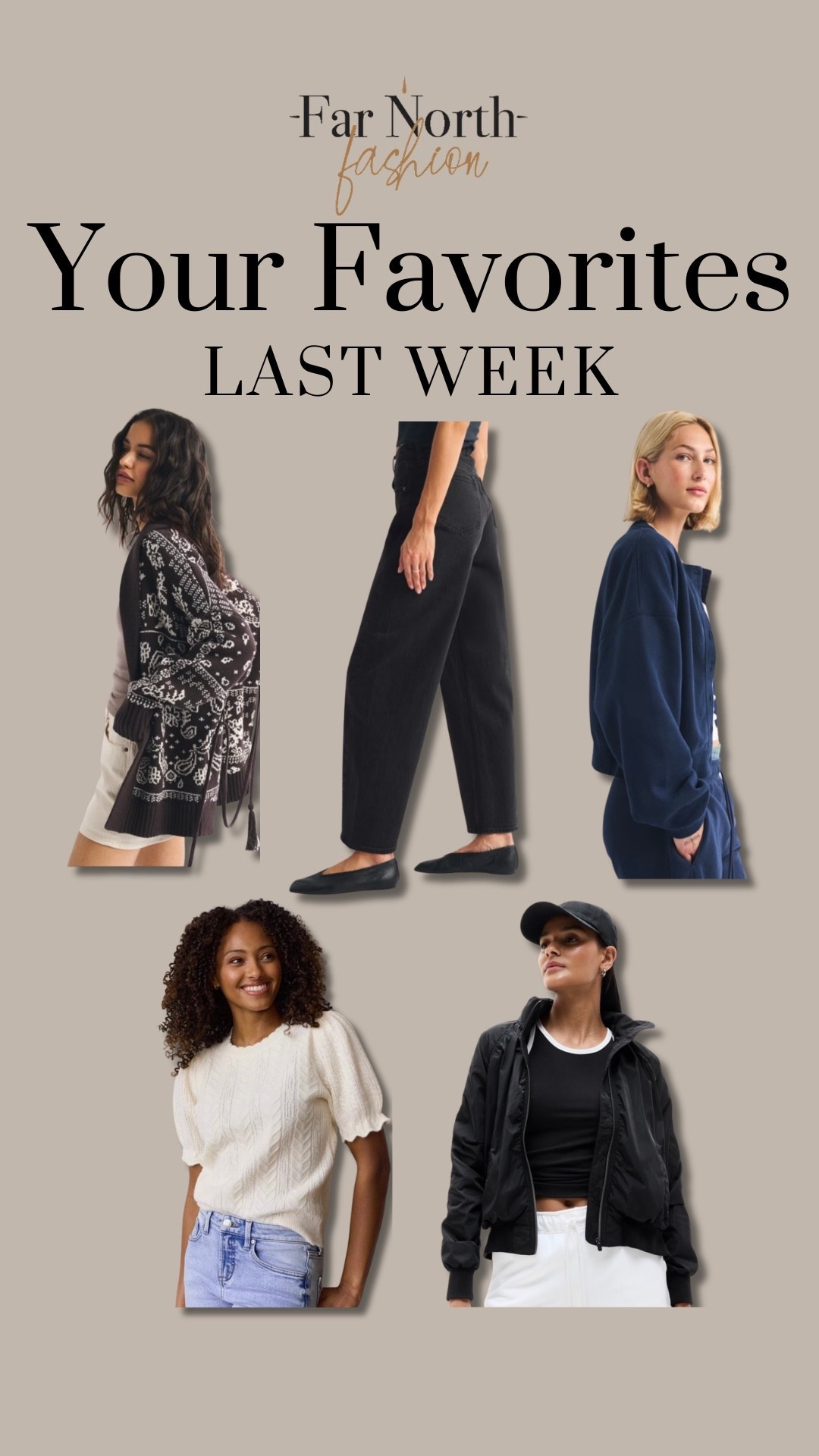Last week’s best sellers:
1. Abercrombie shrunken sweater
2. Athleta bomber jacket
3. Abercrombie barrel jeans
4. Abercrombie shawl sweater
5. Lauren Conrad short sleeve sweater

#LTKMidsize #LTKOver40 #LTKSaleAlert