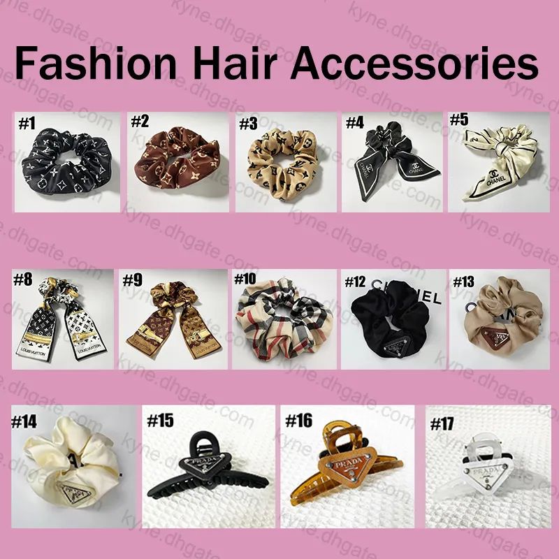 DUPE Brand Hair Accessories L-V Chanel Pra-da Bur-berry Cute Fashion Hair Tie Rope Hairpin Hairba... | DHGate