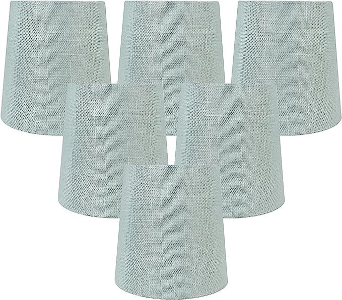 Meriville Set of 6 Capri Linen Clip On Chandelier Lamp Shades, 4-inch by 5-inch by 5-inch | Amazon (US)