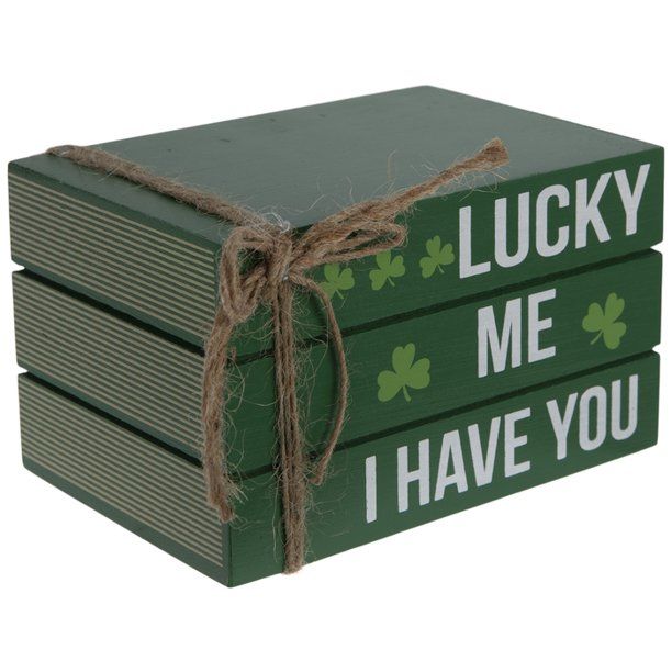 Lucky Me I Have You Wood Stacked Books St. Patrick's Day Table Decoration Home Decor - Walmart.co... | Walmart (US)