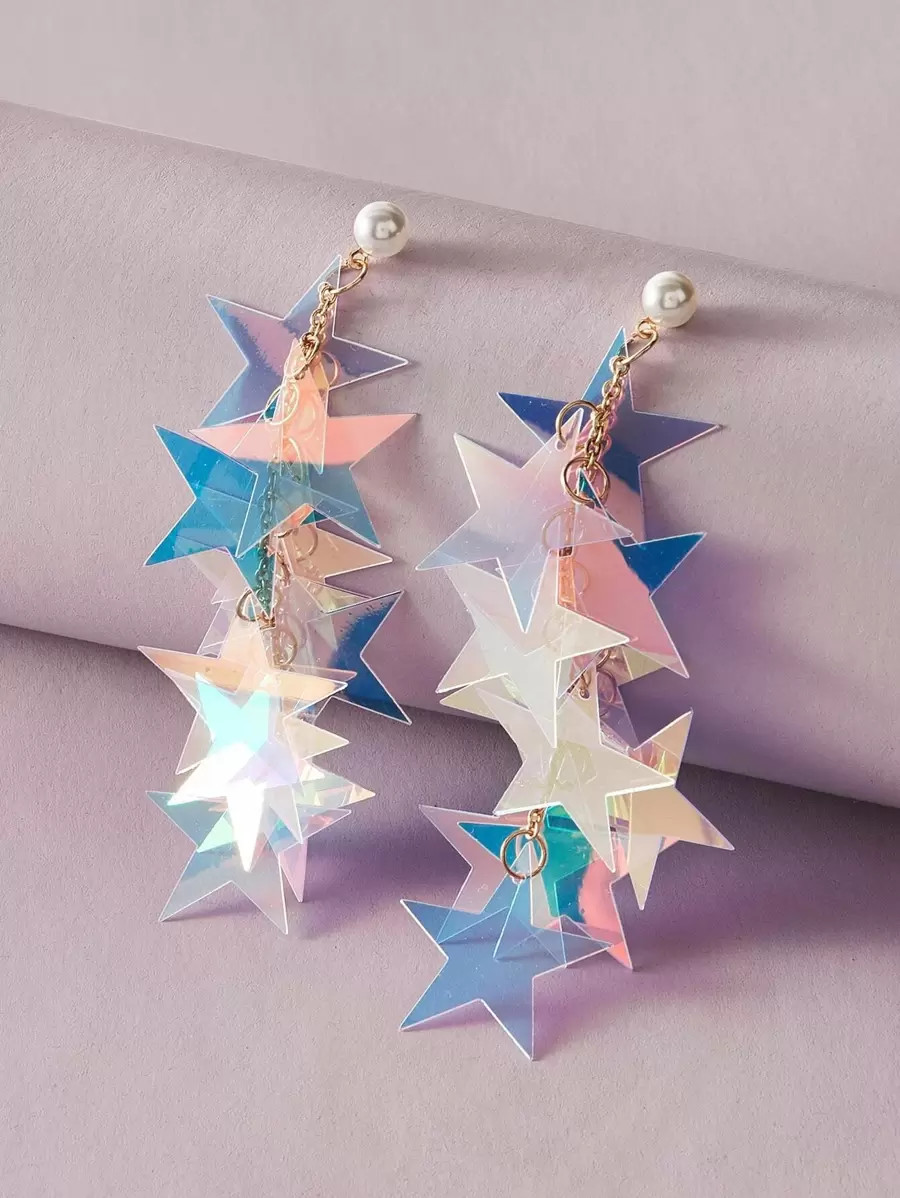 1pair Pearl Decor Iridescence Star Design Drop Earrings
   
      SKU: swear03200221365
         ... | SHEIN