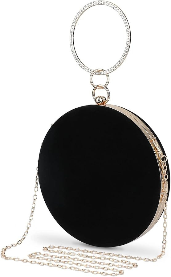 Selighting Round Velvet Clutch Purses for Women Evening Bags Formal Wedding Purse Prom Cocktail P... | Amazon (US)