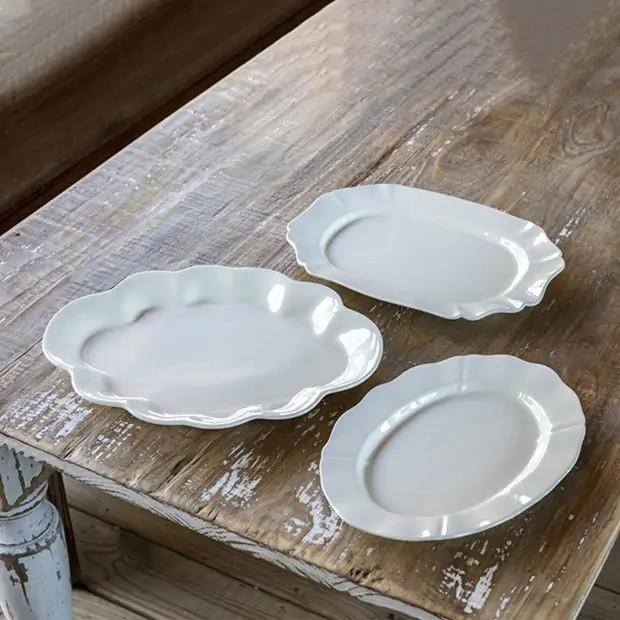Simple Serving Platter Collection Set of 3 | Antique Farm House