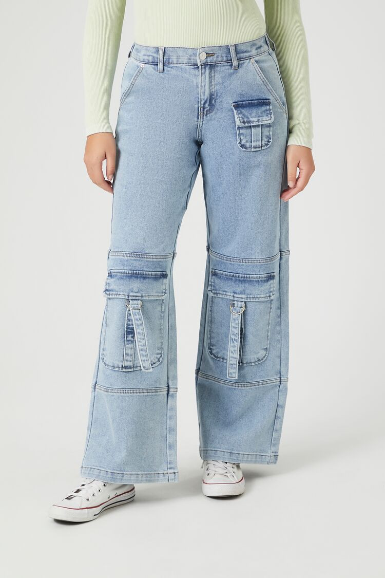 Utility Wide-Leg Cargo Jeans | Forever 21