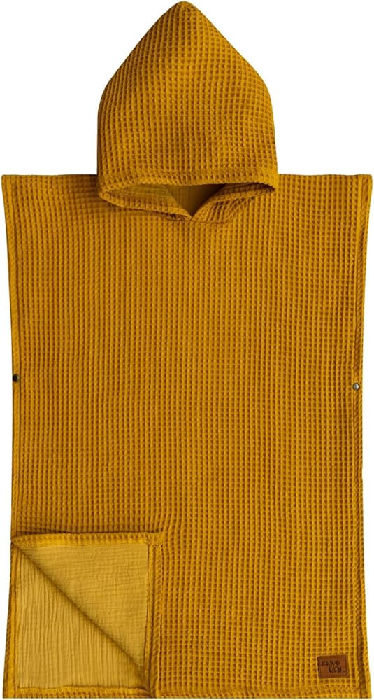 Jade&Kai Hooded Towel for Kids | Snaps into a Poncho | Organic Cotton Waffle | Lightweight and Ab... | Amazon (US)