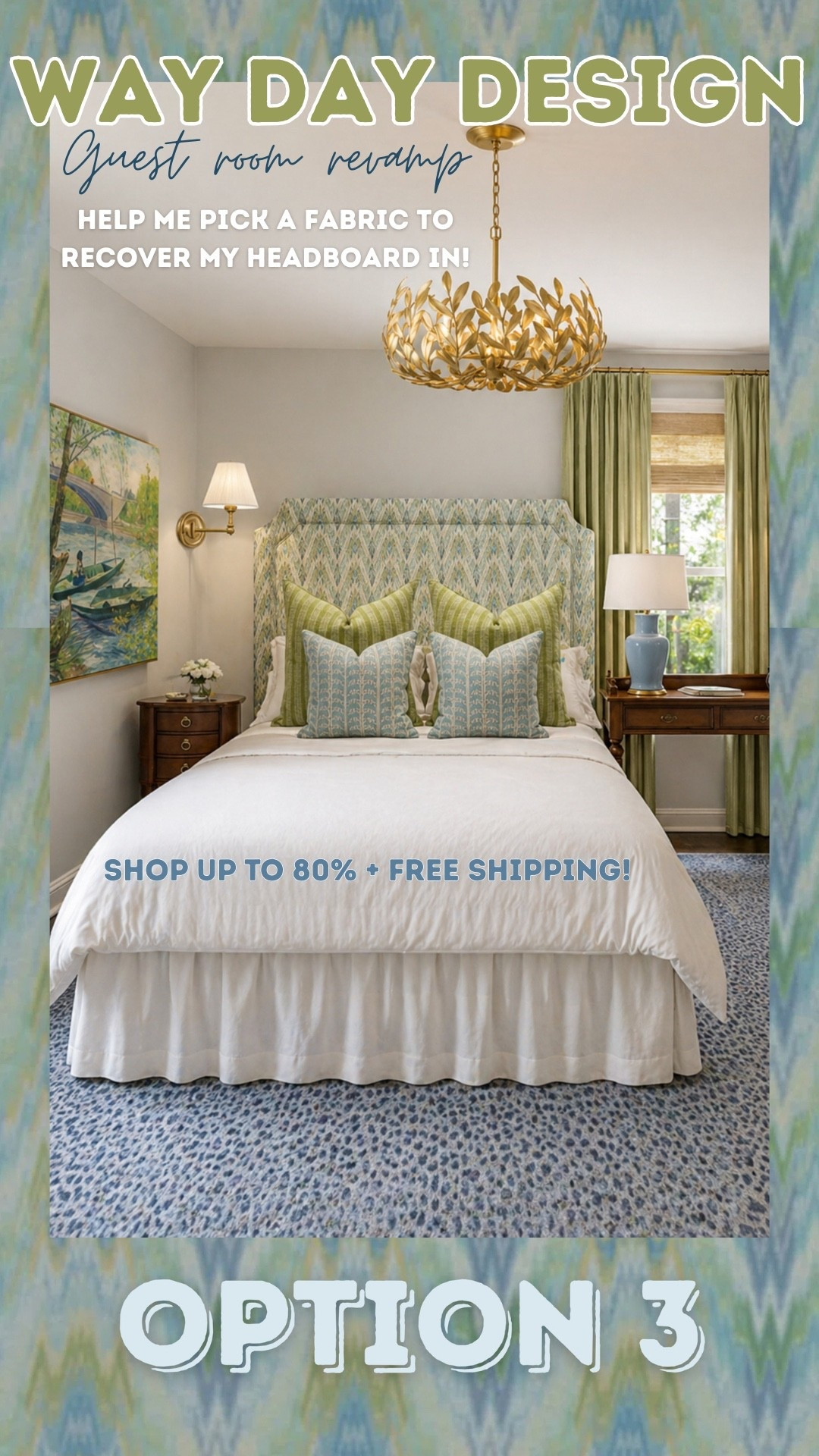 @Wayfair’s WAY DAY is back and I need help picking a fabric for this room designed with all Wayfair items!! Let me know your fave in the comments & shop the entire room up to 80% off + free shipping! 4/25-4/27

#ad #Wayfair #Wayfairpartner #WayDay

#LTKSeasonal #LTKHome #LTKSaleAlert