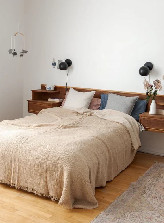 Double Blanket  Mustard & Oatmeal - Etsy | Etsy (US)