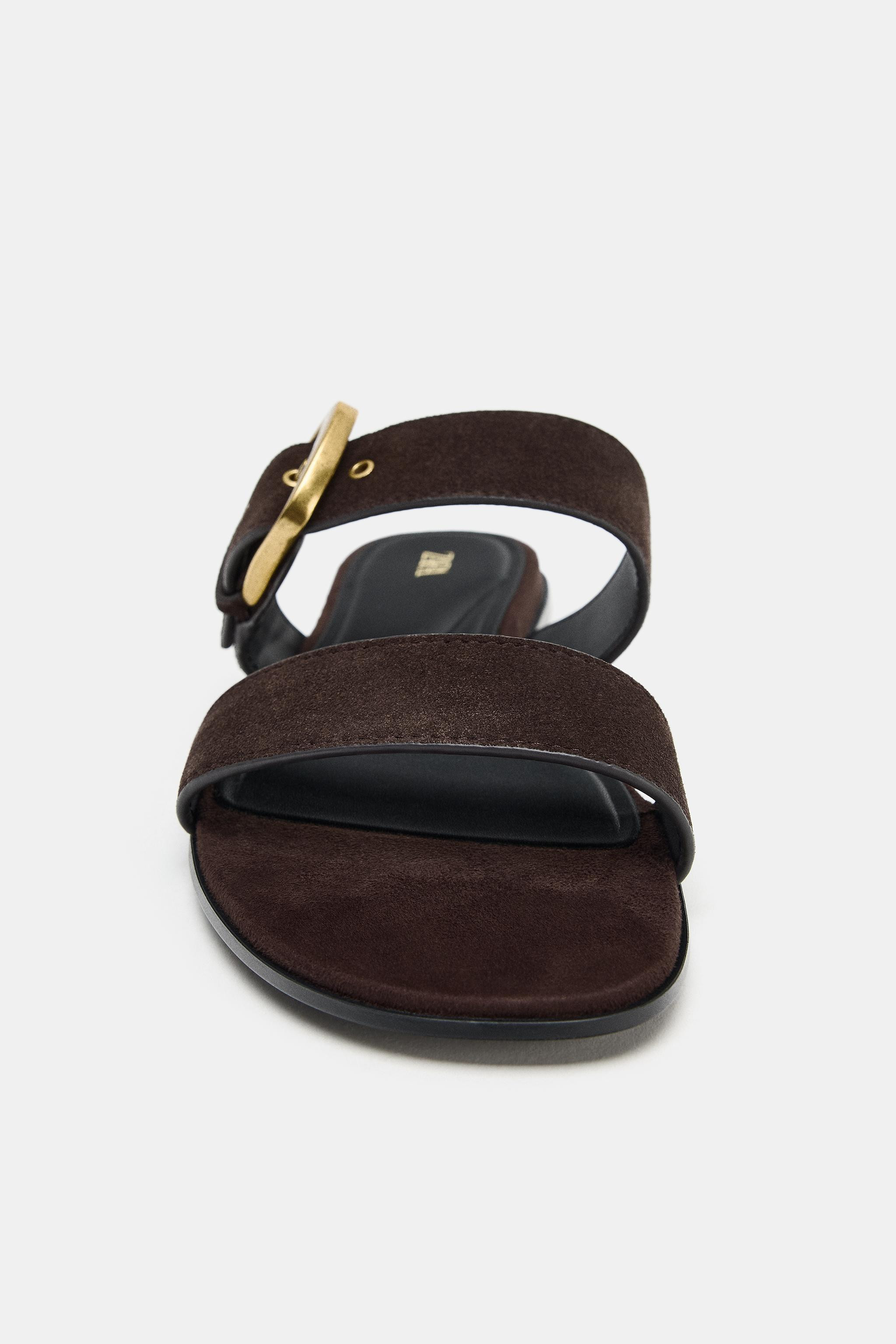 SUEDE BUCKLE SANDALS | Zara US