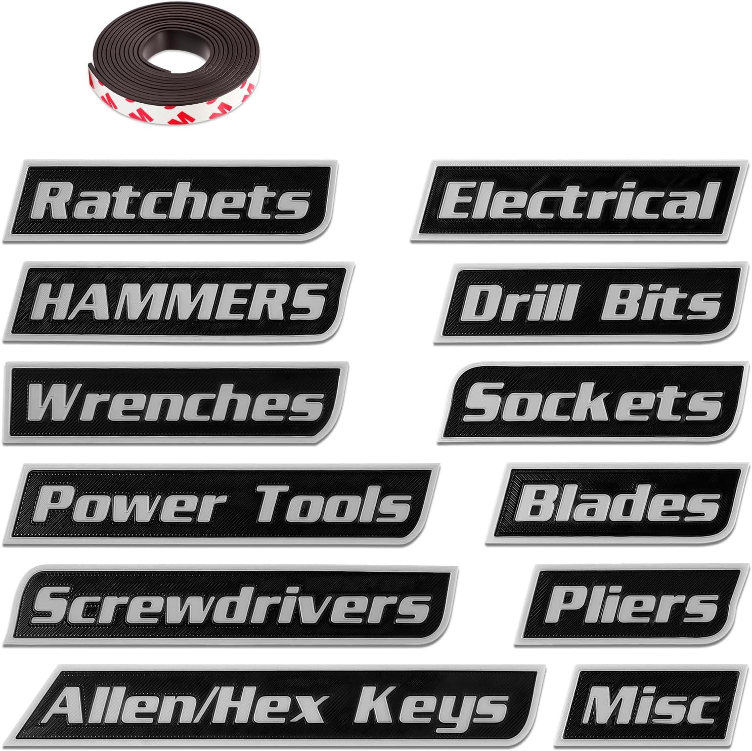 Magnetic Tool Box Labels, Durable Premium High Magnetic Toolbox Labels, 12/ Pack of Custom Premiu... | Amazon (US)