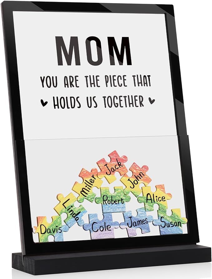 Mom Birthday Gifts, You Are The Piece That Holds Us Together - Personalized Acrylic Signs Decor, ... | Amazon (US)