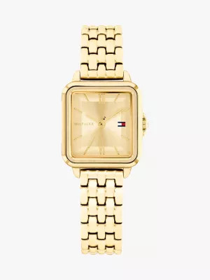 Vergoldete Uhr mit rechteckigem Zifferblatt | Tommy Hilfiger (DE)