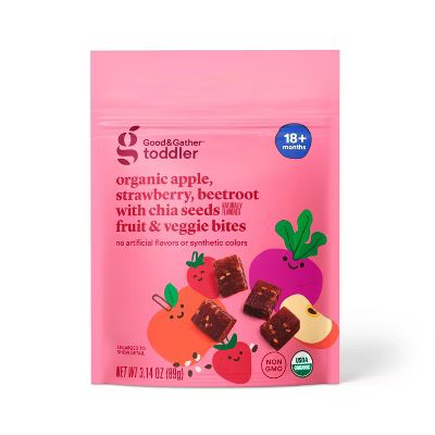 Organic Apple Strawberry Beet with Chia Seeds Fruit & Veggie Bites - 3.14oz - Good & Gather™ | Target