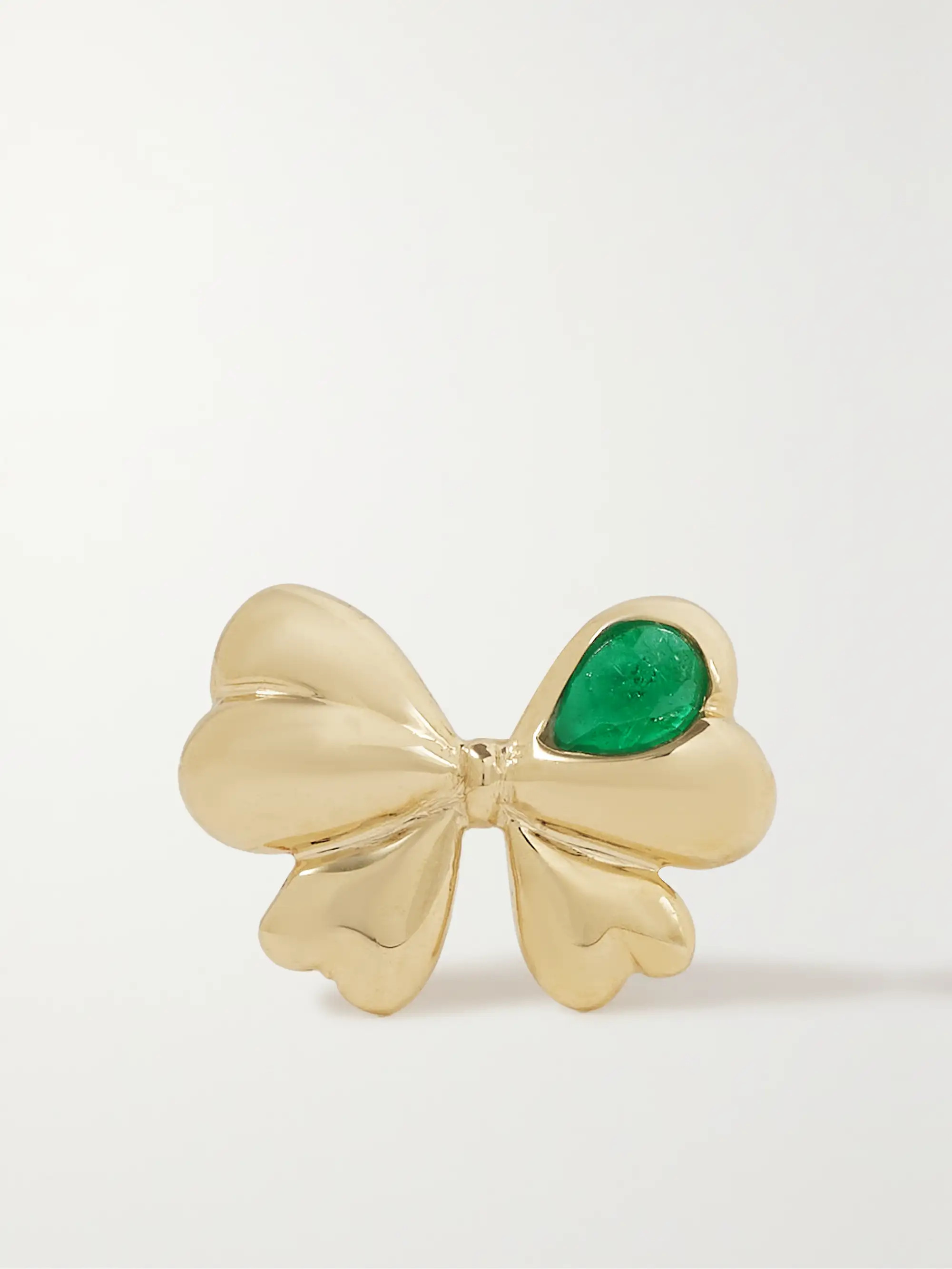 Estèe 14-karat gold emerald single earring | NET-A-PORTER (US)