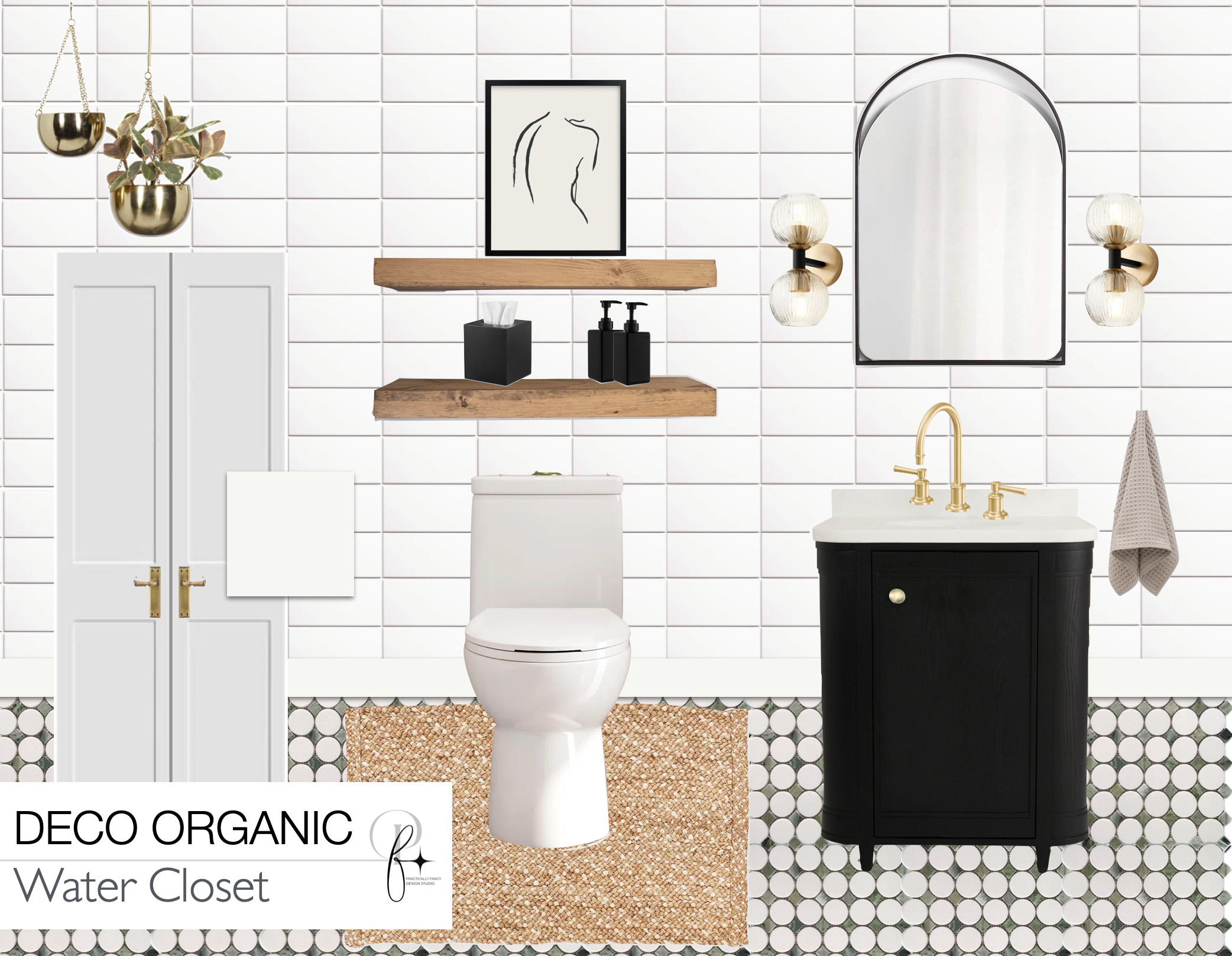 Deco vibes meet organic elegance in this intricately fresh and bright powder room transformation.

#interiordesign #decostyle #organicliving #homeinspo #powderroom  

 #LTKWatchNow #LTKHome #LTKStyleTip