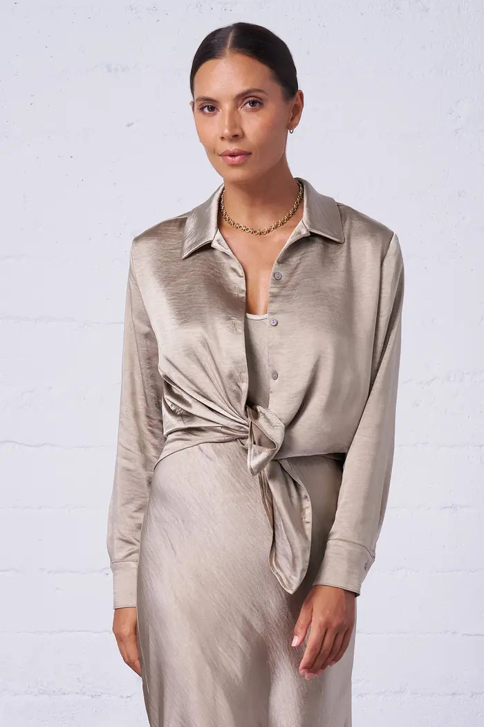 Textured Satin Shirt | Nordstrom