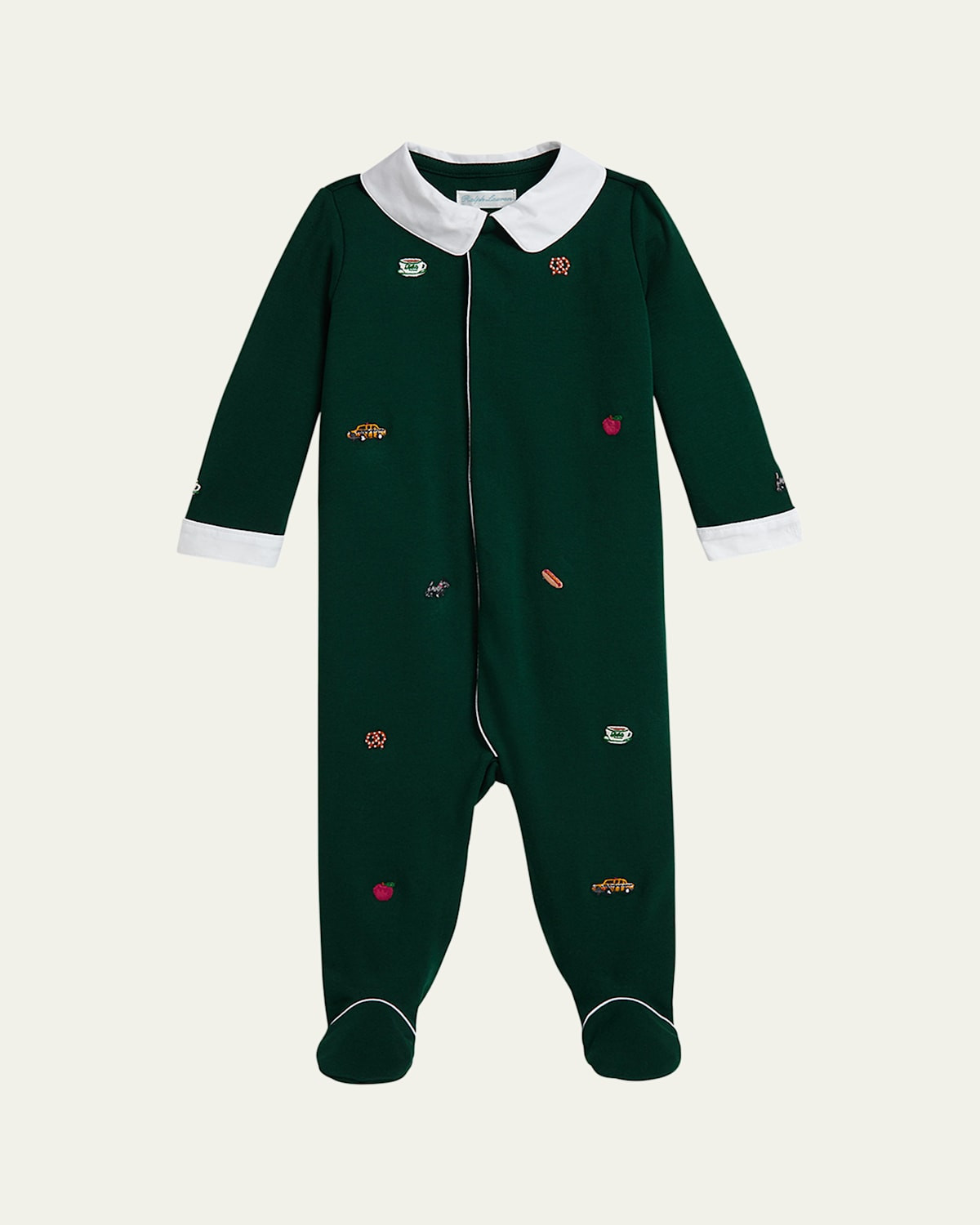 Boy's Interlock Knit Embroidered Coverall, Size Newborn-9M | Bergdorf Goodman
