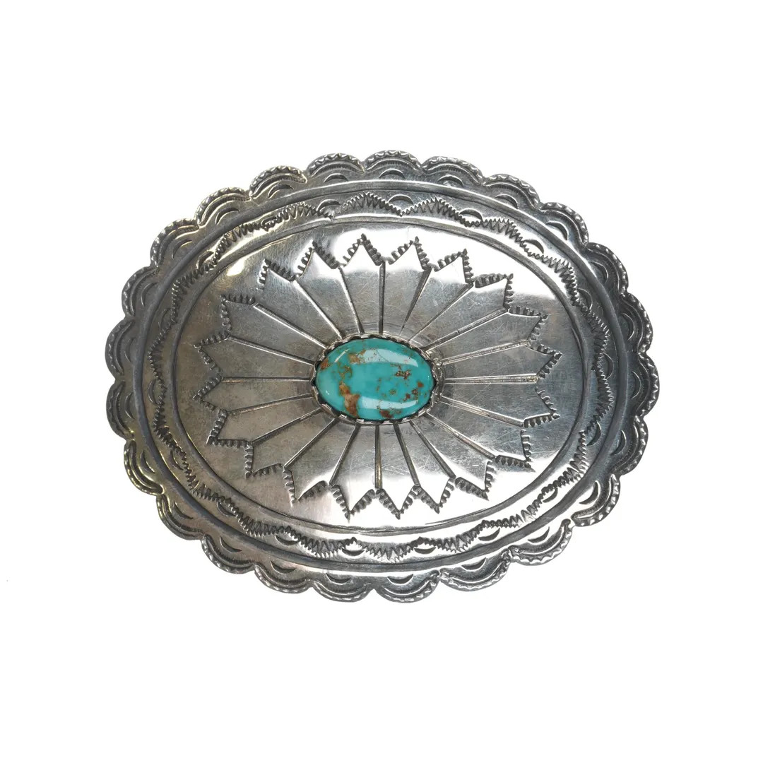 Mary Joe Navajo Sterling and Turquoise Belt Buckle - Etsy | Etsy (US)