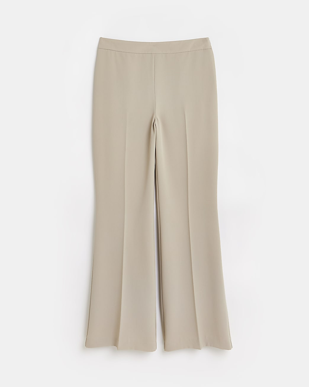 Stone soft crepe flared trousers | River Island (UK & IE)