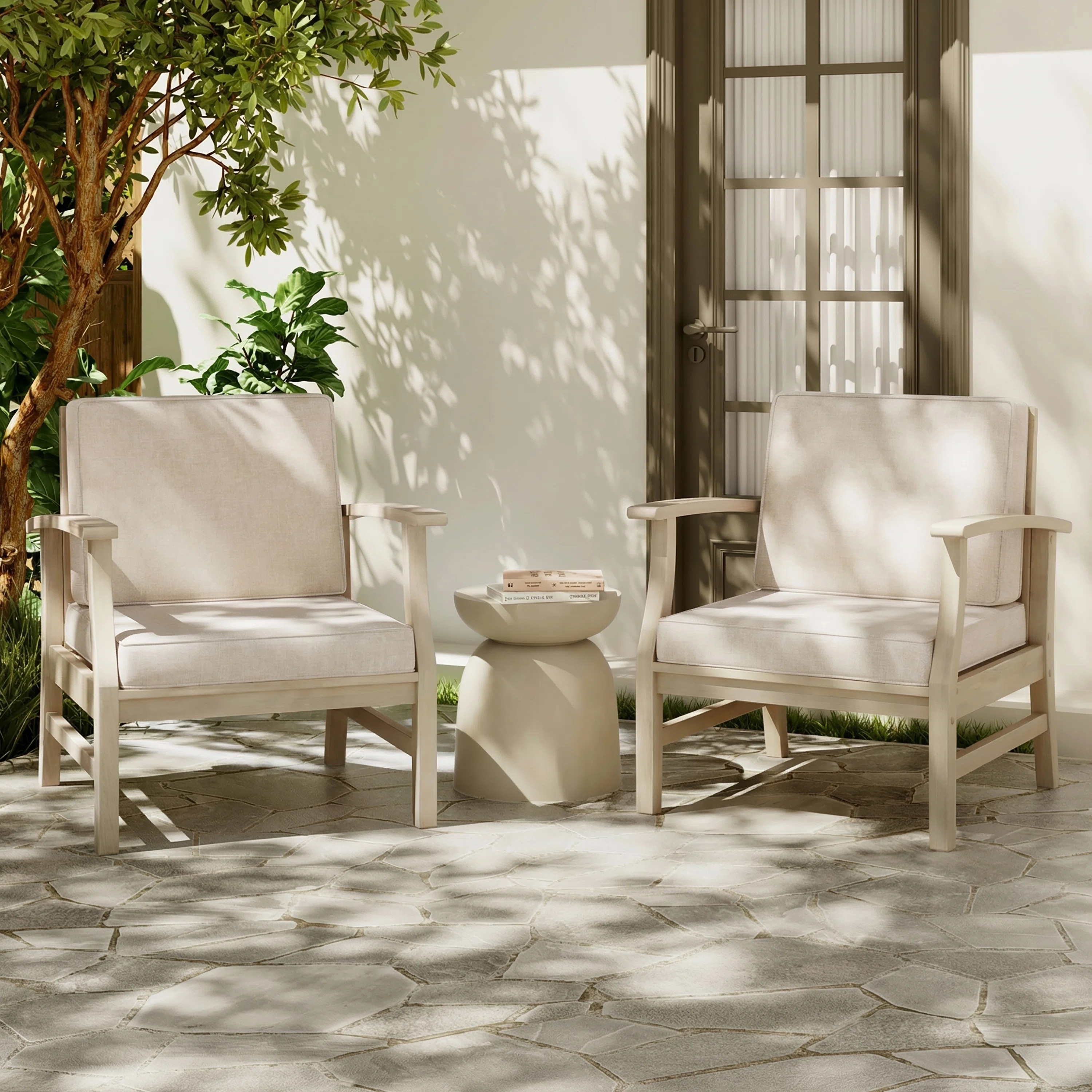 Tavares Patio Chair with Cushions (Set of 2) | Wayfair North America