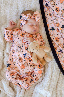 Halloween Bamboo Zipper Footie | Beary Scary | Caden Lane