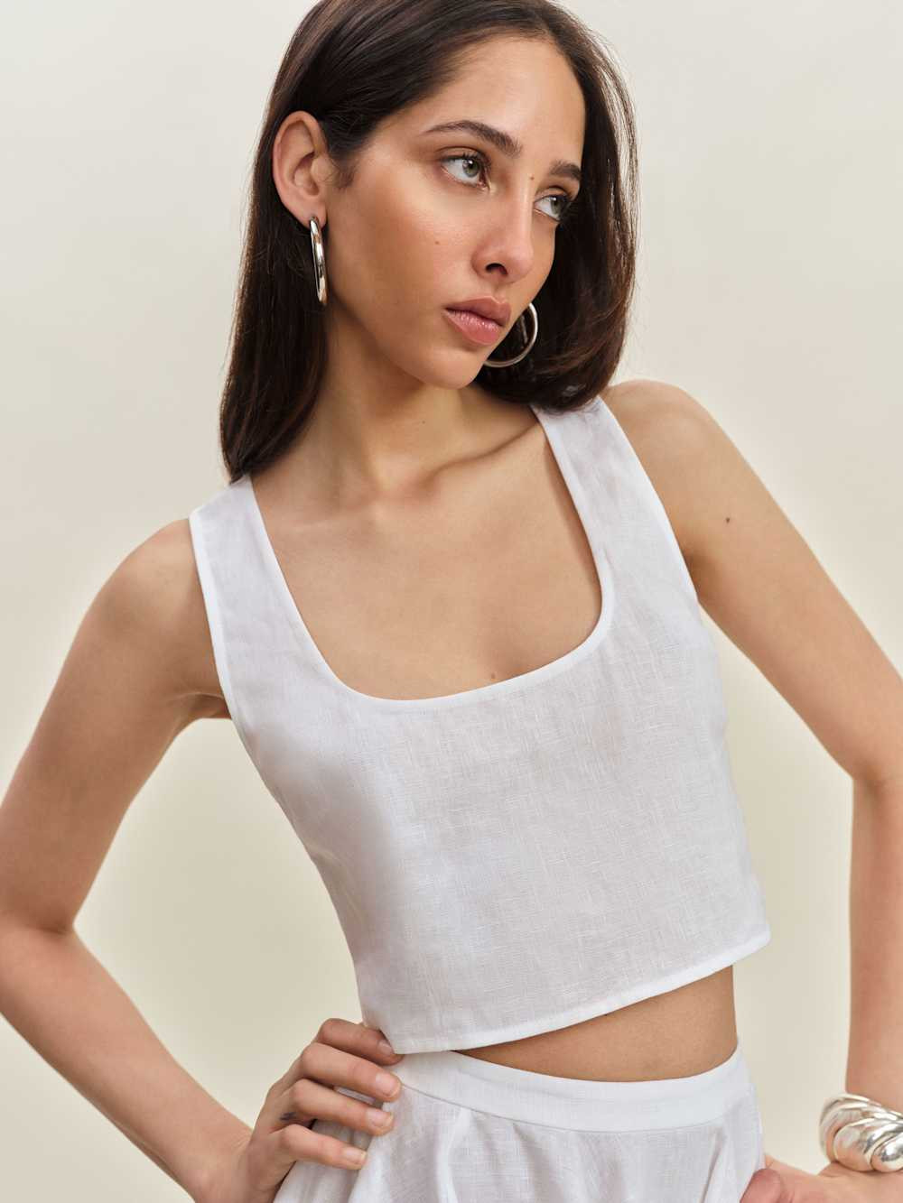 Kylie Linen Top | Reformation (Global)