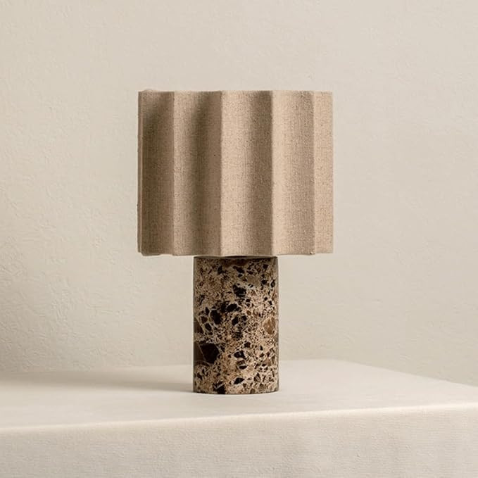 Portable LED Marble Table Lamp with Touch Sensor, Level 3 Brightness, Rechargeable, Fabric Shade ... | Amazon (US)
