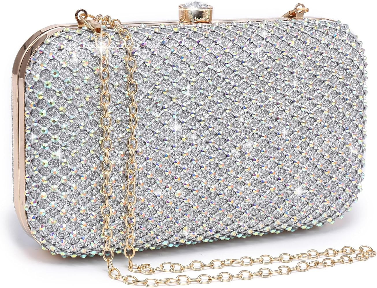 Dasein Bolso de mano con diamantes de imitación para mujer, bolsa de noche brillante con cierre ... | Amazon (US)