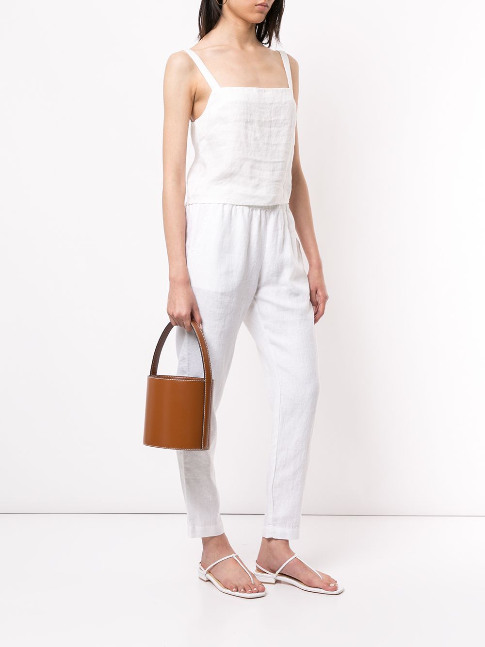 drawstring linen trousers | Farfetch (US)