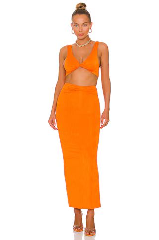 superdown Joana Maxi Skirt Set in Tangerine from Revolve.com | Revolve Clothing (Global)