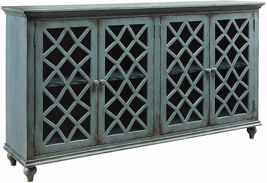 Signature Design by Ashley - Mirimyn Accent Cabinet - 4-Door - Vintage Casual - Antique Teal | Amazon (US)