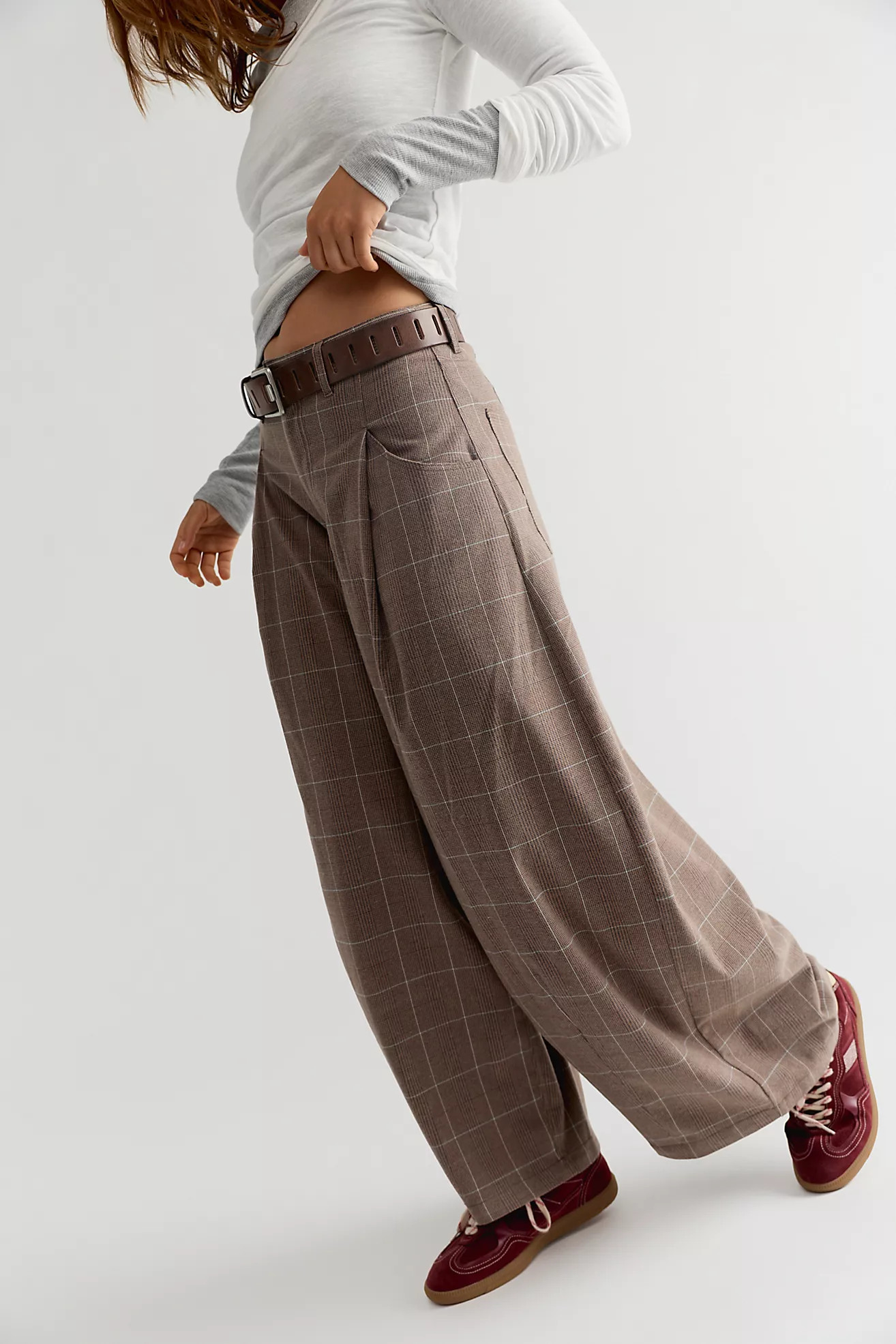 About It Baggy Plaid Suit Trousers | Free People (Global - UK&FR Excluded)