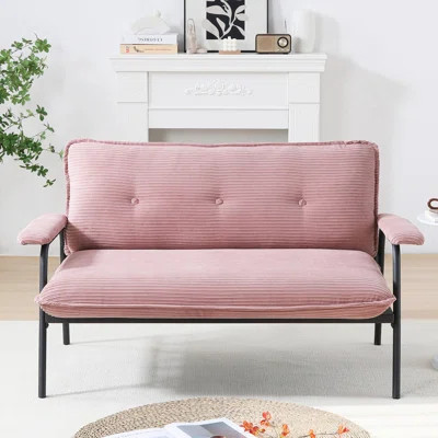 The 53-Inch Pink Sofa Offers A Spacious Layout In The Small Apartment, Easily Handling Various Scenarios From Watching Movies To Working | Wayfair North America