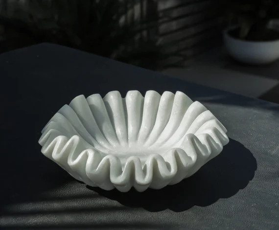 Marble Ruffle Bowl Marble Fluted Bowl Scalloped Bowls | Etsy | Etsy (US)