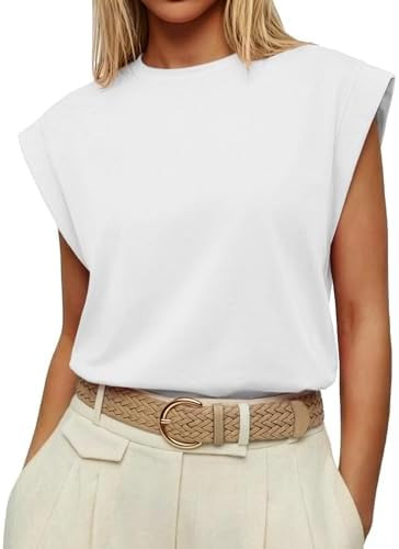 Lepunuo Women Spring Summer Cap Sleeve Tops Casual Basic Tee Shirts Muscle Loose Tank Tops 2026 V... | Amazon (US)