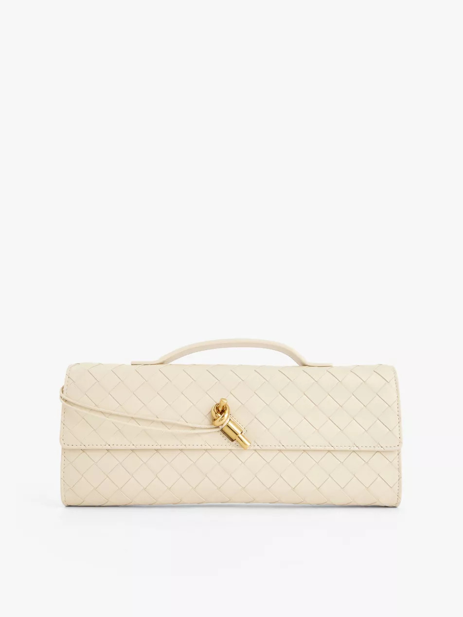 Long Andiamo intrecciato leather clutch bag | Selfridges