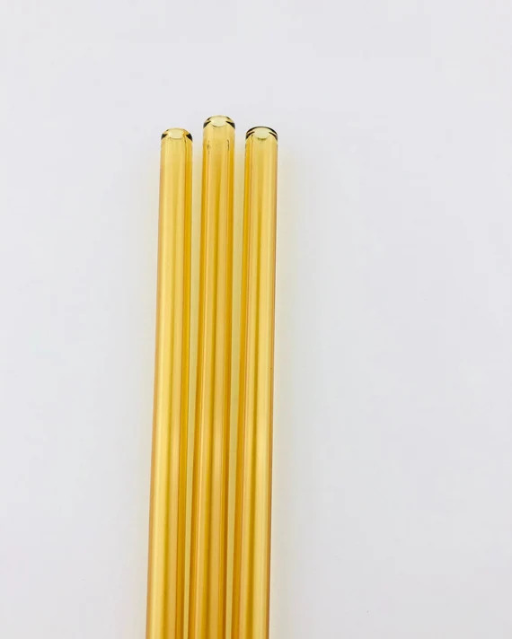 Yellow GLASS STRAW  Yellow Straws  Reusable Straws  Eco | Etsy | Etsy (US)