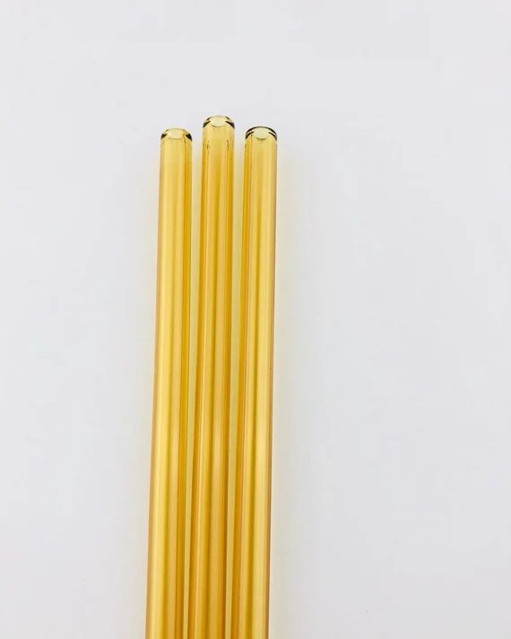 Yellow GLASS STRAW  Yellow Straws  Reusable Straws  Eco | Etsy | Etsy (US)