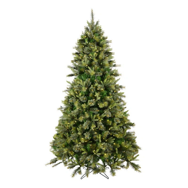 8.5' Green Pine Artificial Christmas Tree with 850 LED White Lights with Stand | Wayfair North America