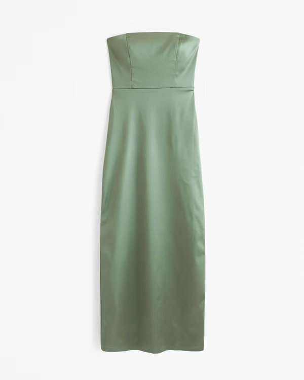 Women's Strapless Satin Sculpt Maxi Dress | Women's Dresses & Jumpsuits | Abercrombie.com | Abercrombie & Fitch (US)