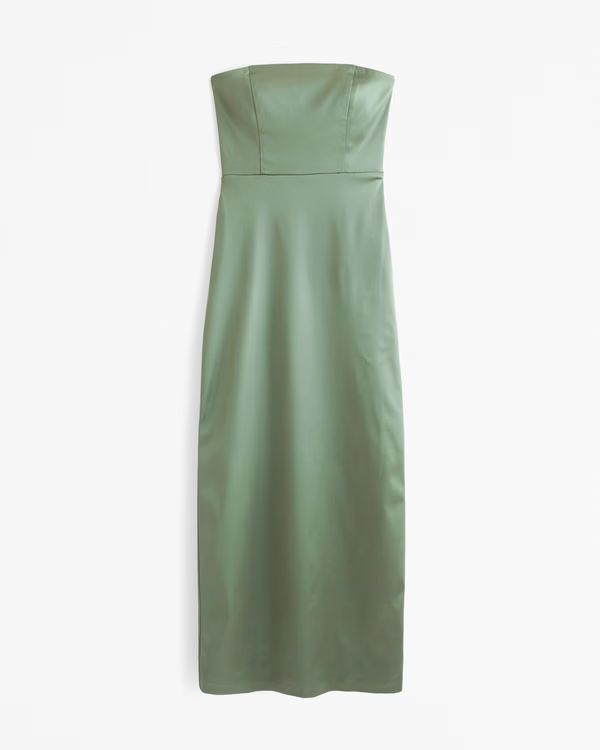 Strapless Satin Sculpt Maxi Dress | Abercrombie & Fitch (US)