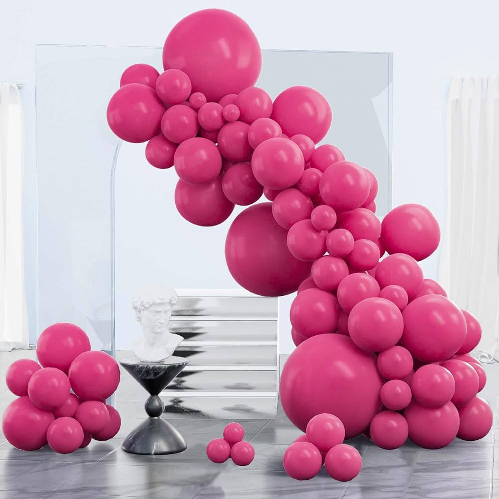 PartyWoo Magenta Balloons, 85 pcs Hot Pink Balloons Different Sizes Pack of 18 Inch 12 Inch 10 In... | Amazon (US)