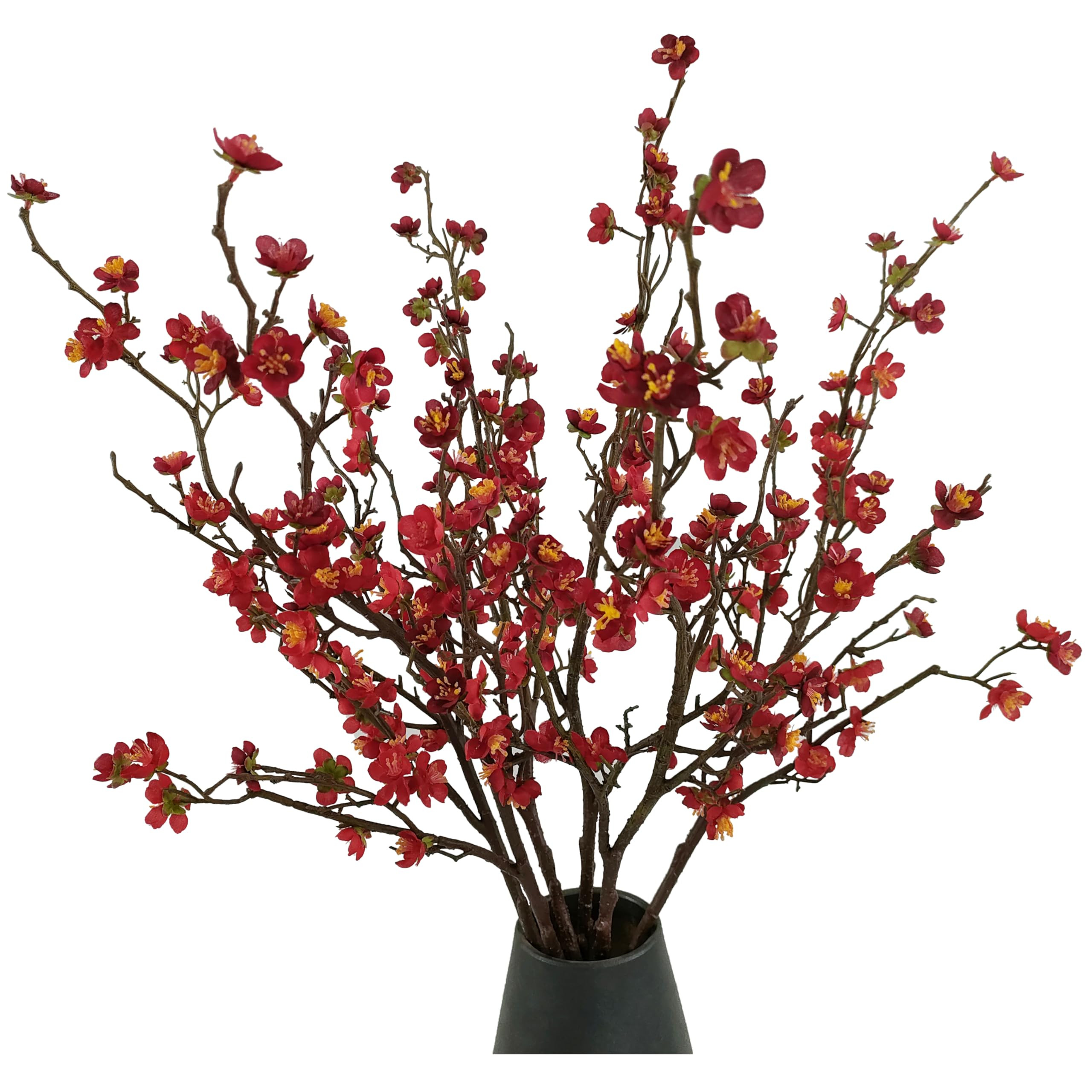 Plum Blossom Flowers Artificial,6Pcs Red Cherry Blossom Flowers,Faux Cherry Blossom Flower Branch... | Amazon (US)