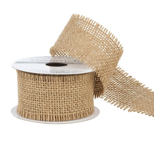 1.5" x 3yd. Fringe Burlap Ribbon by Celebrate It® in Brown | 1.5" x 3yd | Michaels® | Michaels Stores