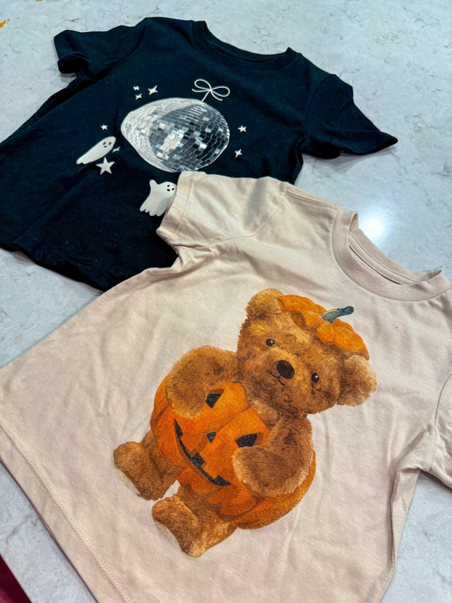 Teddy Bears in a jack-o-lantern & disco ghosts?!? Say lesssss! If only they came in my size! Berkley is in love with her new tees! 🎃🧸 🪩 ✨ (comes in sizes 12m- 5T)

#Halloween #SpookyTees #Toddler #OOTD #Fashionista #ToddlerFashion #StyleInspo #BearyCute #TeddyBear 

#LTKSeasonal #LTKKids #LTKStyleTip
