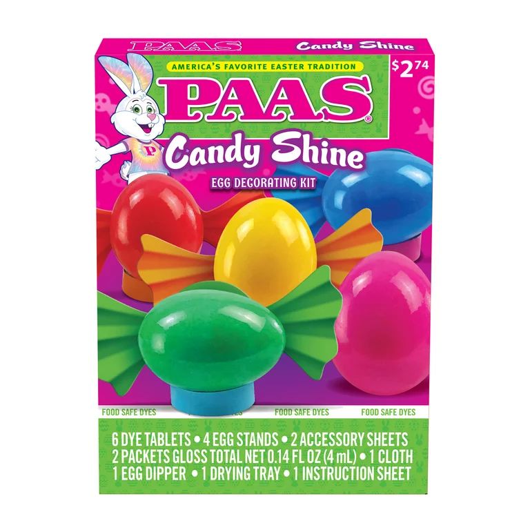 PAAS Easter Egg Decorating and Dye Kit, Candy Shine, 1 Kit | Walmart (US)