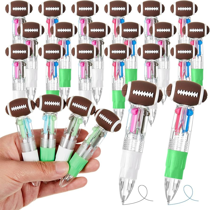 Kosiz 24 Pack Football Party Favors Sport Pen Multicolor 4 in 1 0.5mm Ballpoint Pen for Office Sp... | Amazon (US)