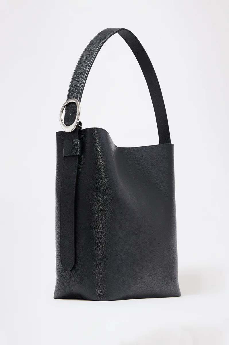 TORINO BUCKET BAG - BLACK PEBBLE LEATHER | Rails